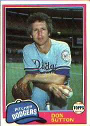 1981 Topps Baseball Cards      605     Don Sutton